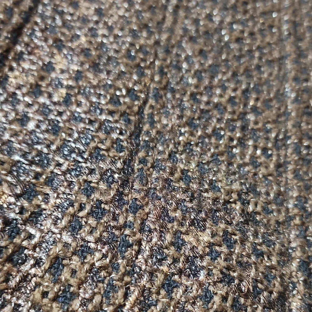 CHICO'S| Brown Bronze Copper Tweed Metallic‎ Full Zip Gold Lined Jacket | XL 16